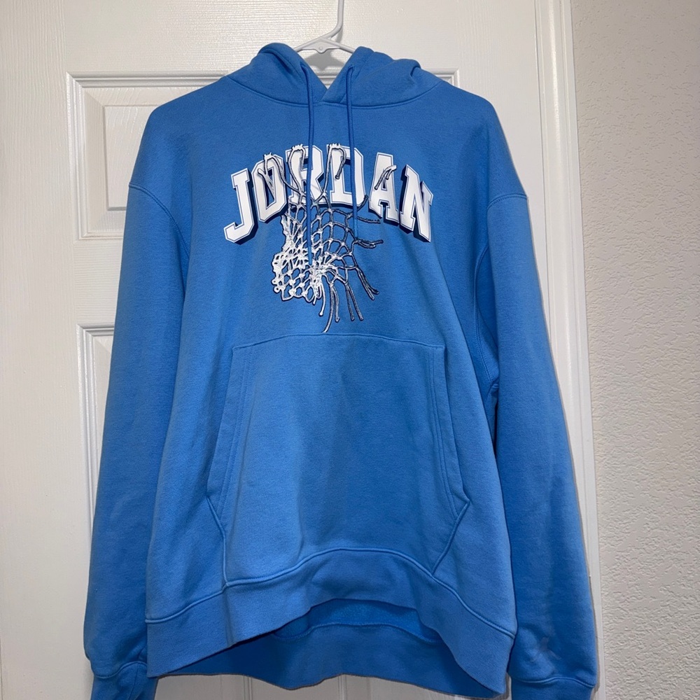 Jordan Blue Hoodie with Graphic Design